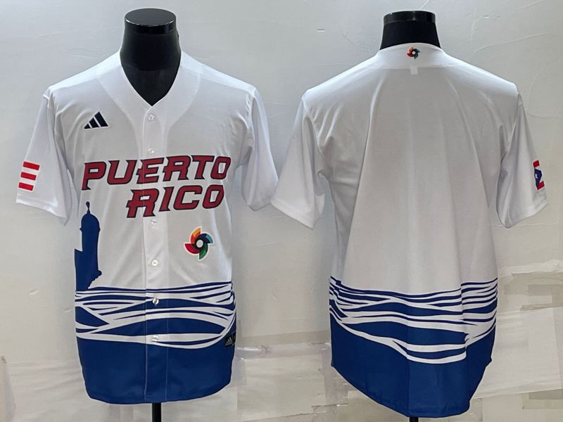 Men 2023 World Cub Blank White MLB Jersey->more jerseys->MLB Jersey